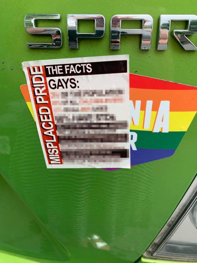 Norfolk Police say they are looking into an incident where a Virginia woman found an anti-LGBTQ sticker covering a Virginia Beer Company pride sticker on her car on June 9, 2019.