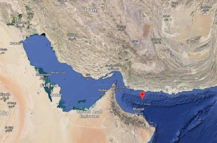 Image: Map showing the Gulf of Oman