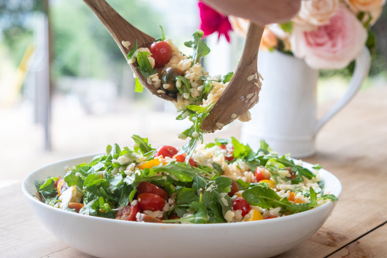 ORZO WITH CHERRY TOMATOES, FETA, AND MINT