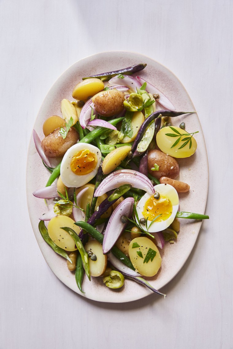 WAX BEAN SALAD WITH POTATOES, CAPERS AND EGGS