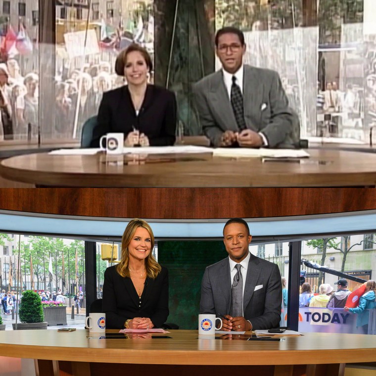 Savannah and Craig had a throwback vibe going by copying the outfits of Katie Couric and Bryant Gumbel from the beginnings of Studio 1A. 
