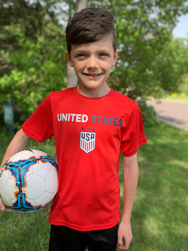 Boys wear U.S. women's soccer World Cup jerseys