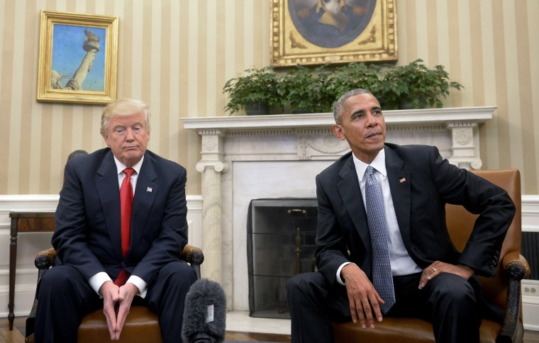 U.S. President Barack Obama meets with President-elect Donald Trump at the White House - DC