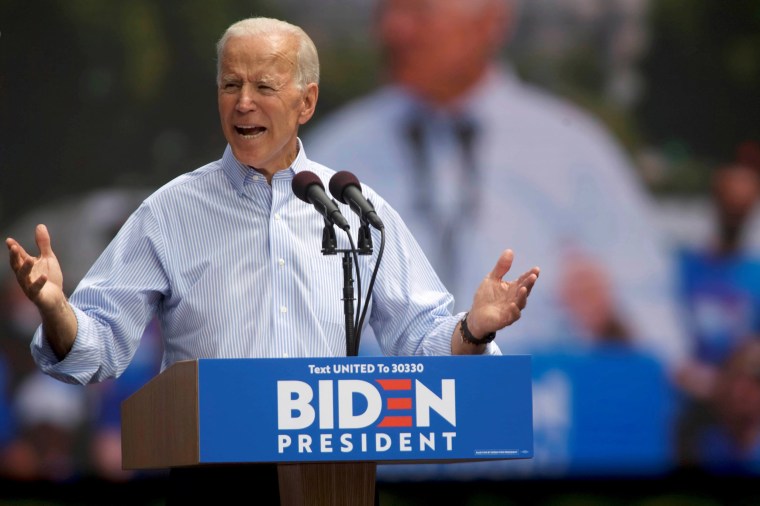 Image: Democratic 2020 U.S. presidential candidate and former Vice President Joe Biden speaks during a campaign stop in Philadelphia