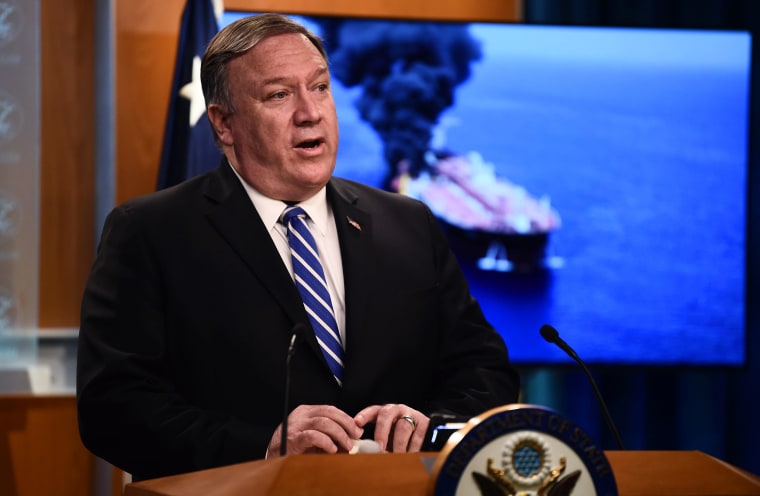 Image: Secretary of State Mike Pompeo delivers remarks at the State Department