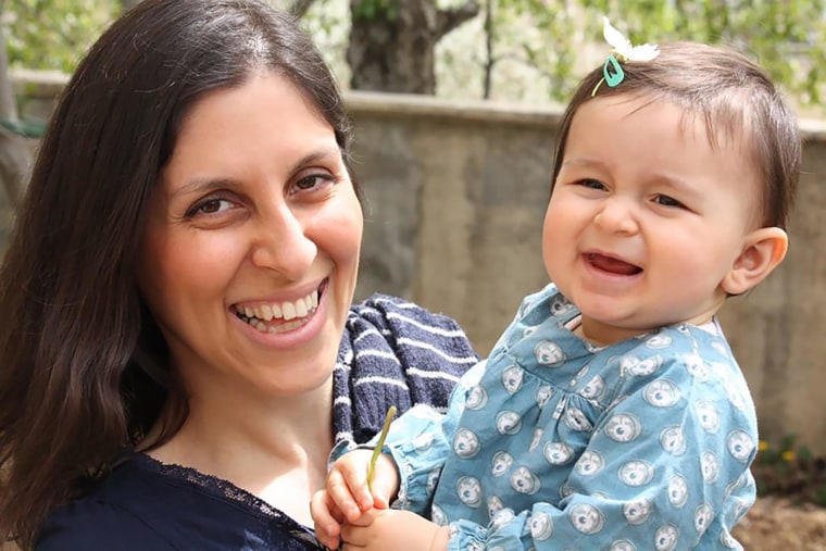 Image: Nazanin Zaghari-Ratcliffe posing for a photograph with her daughter Gabriella.
