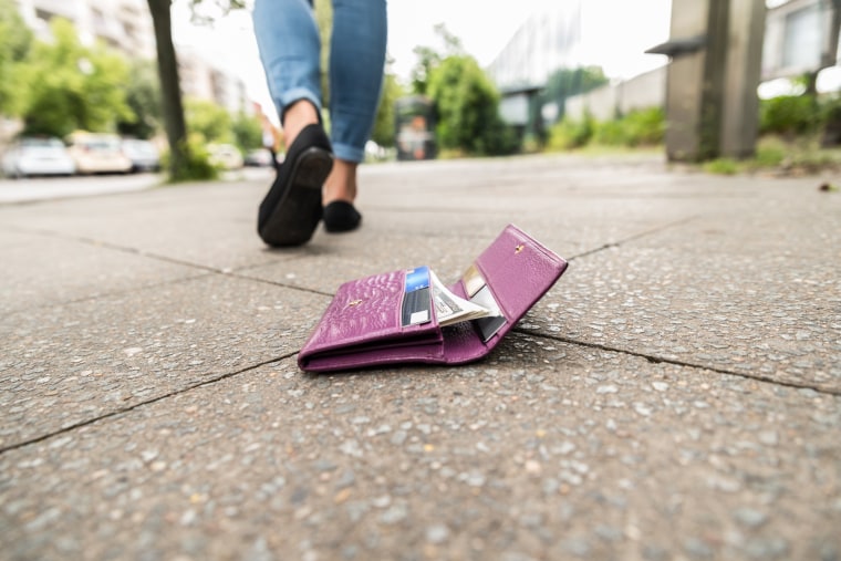 Wallet on the sidewalk