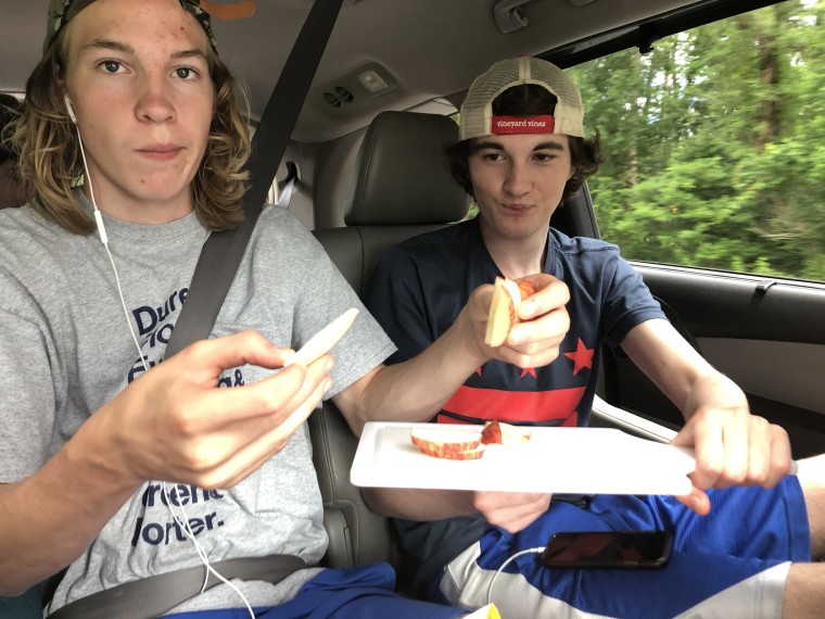 Will Folsom (17) and friend William Garner (17), 2019 en route to Virginia Eastern Shore.