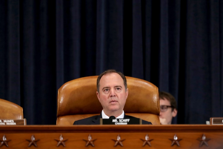 Image: House Intelligence Committee Chairman Adam Schiff listens to testimony during a hearing on Capitol Hill on June 13, 2019.