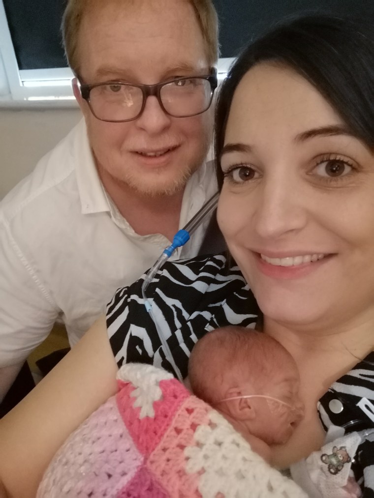 Dave and Laura Worsley with their daughter Ivy.