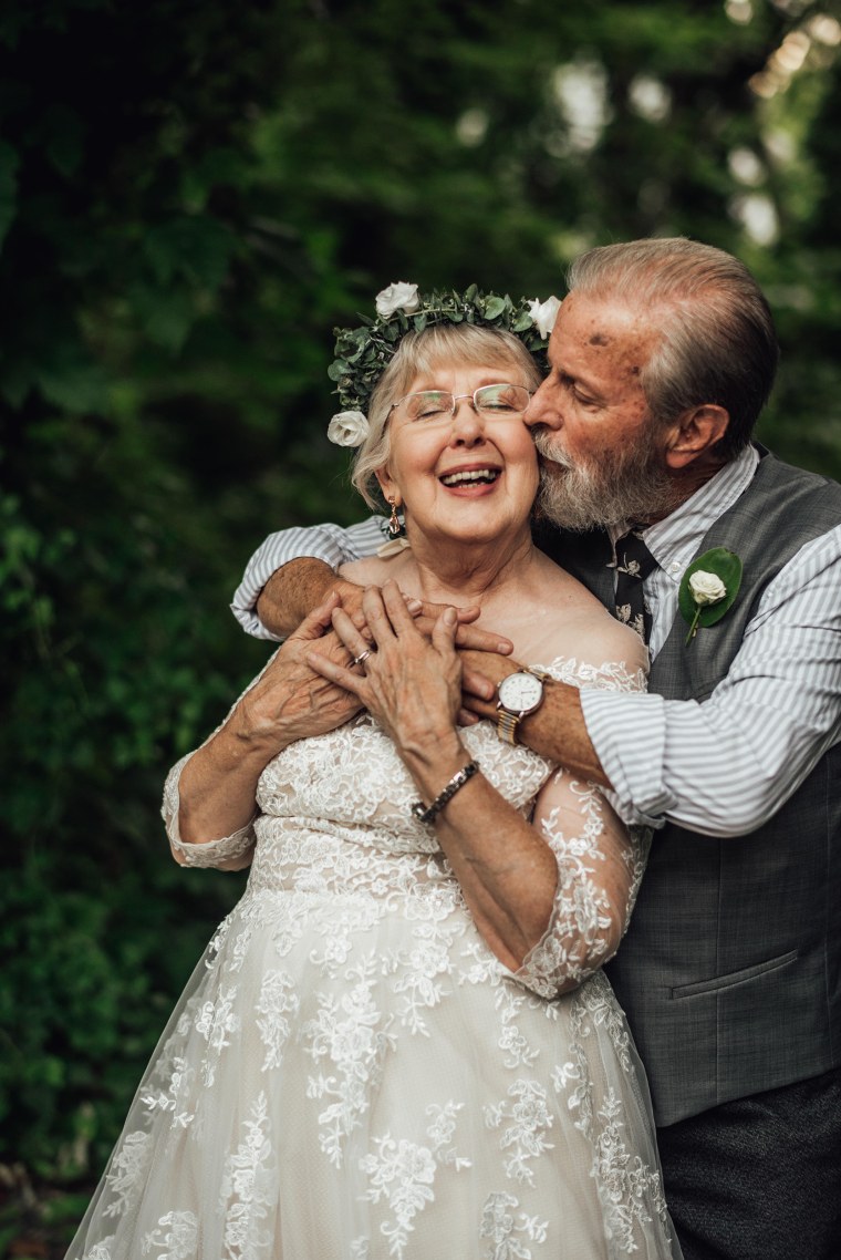 Grandma Poses for Anniversary Shoot in Her 70-Year-Old Wedding Gown