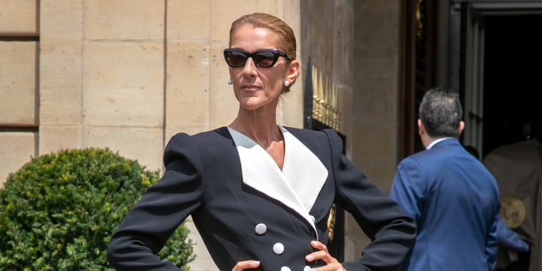 Celine Dion rocks ruffled yellow skirt and mismatched heels in Paris