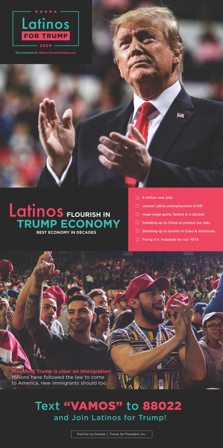 Image: Trump 2020 Latinos Ad in English