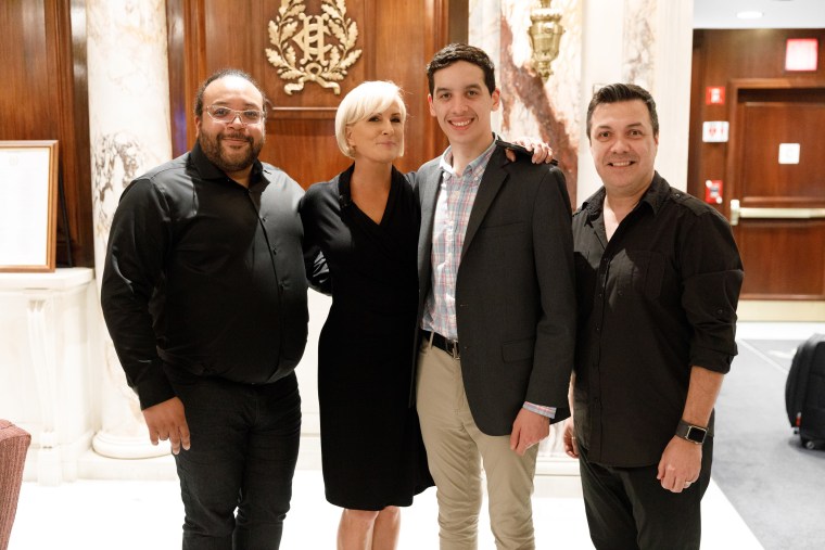 From left to right: Bismarck Maisonet, Mika Brzezinski, Dorian Ramos and Wilbert Ramos.