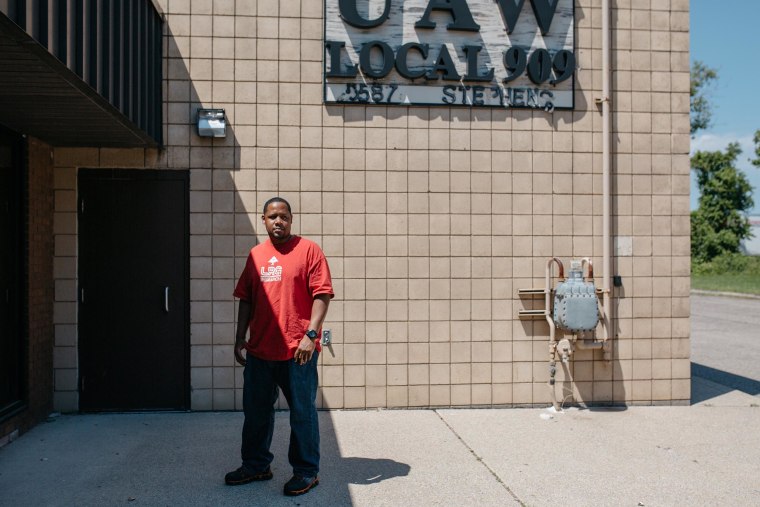 Image: Korey Benson, an assembly line worker from Sterling Heights, has worked at General Motors - Warren Transmission plant for 12 years