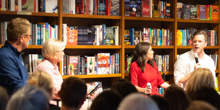 From left to right: Joe Scarborough, Mika Brzezinski, Daniela Pierre-Bravo and Willie Geist at Books &amp; Books in Coral Gables, Florida on Thursday.