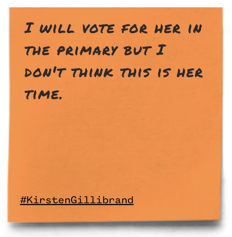 "I will vote for her in the primary but I don't think this is her time."