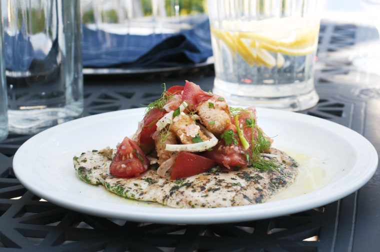 Chicken Paillarde Panzanella Salad