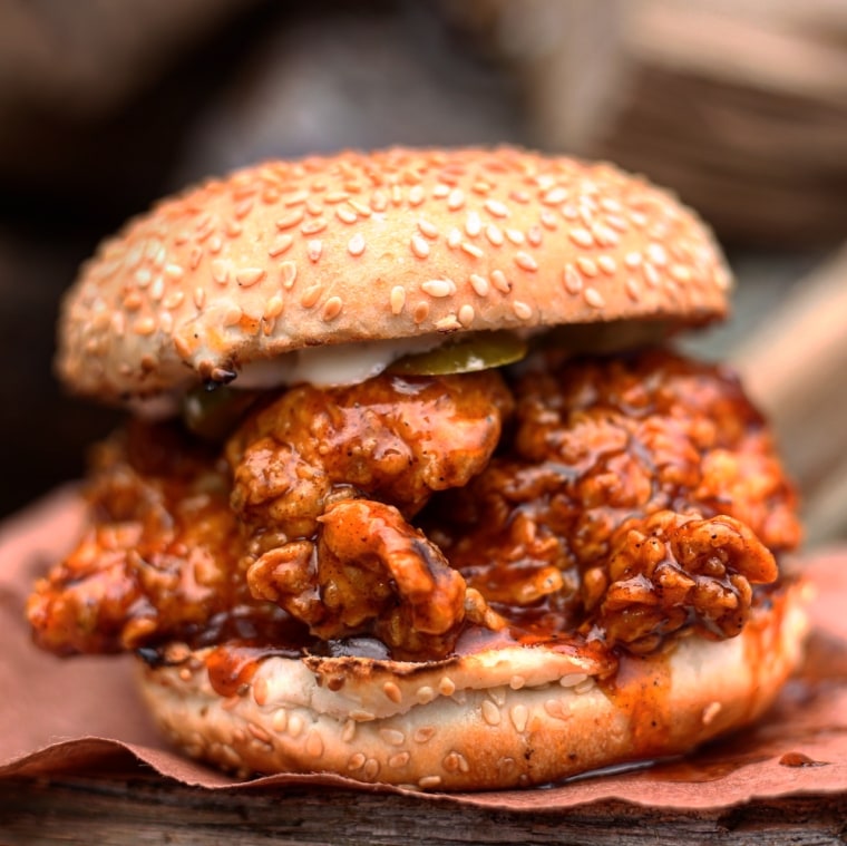 Blue Oak BBQ's award-winning spicy fried chicken sandwich