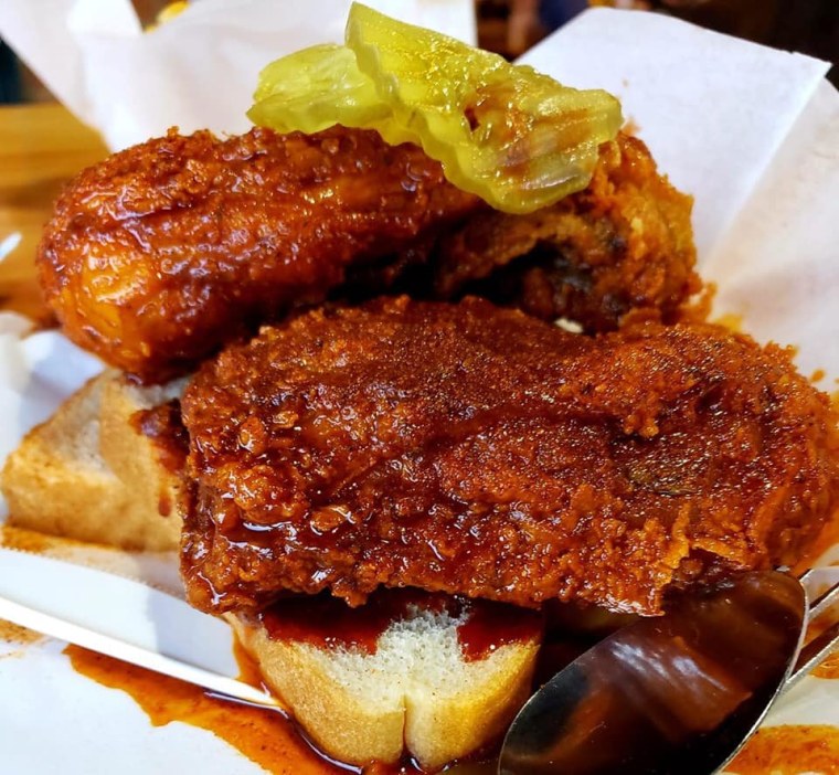 Nashville hot chicken from Prince's Hot Chicken South
