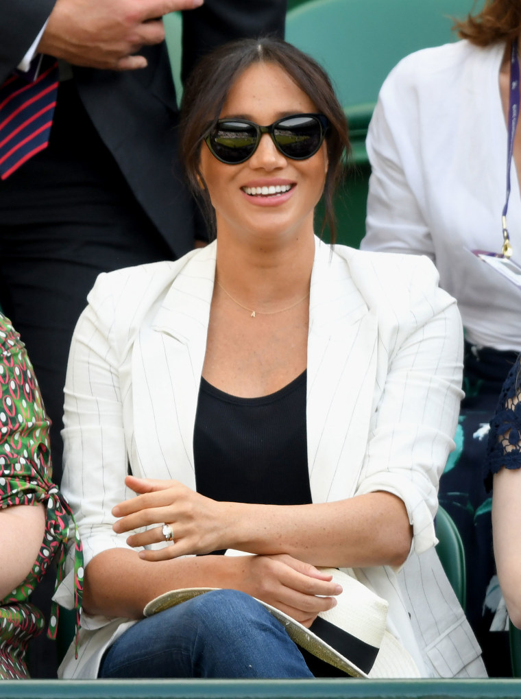 Meghan, Duchess of Sussex, attends Serena Williams' Wimbledon match
