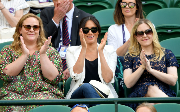 Meghan, Duchess of Sussex, attends Serena Williams' Wimbledon match