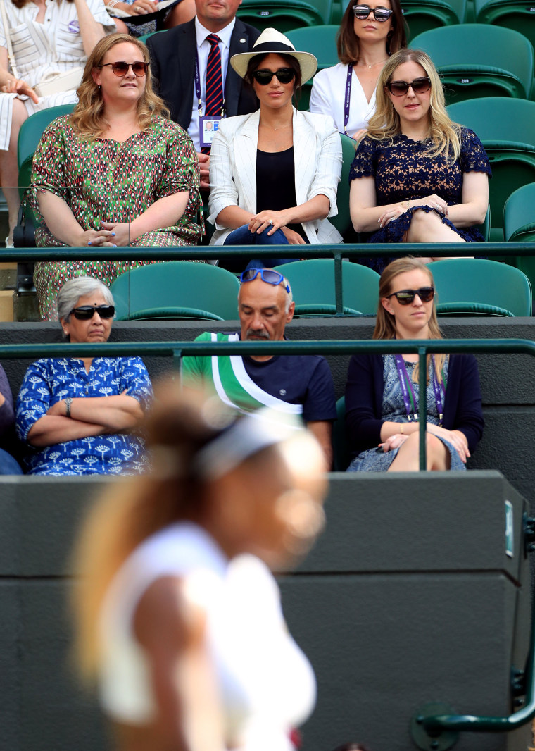 Meghan, Duchess of Sussex, attends Serena Williams' Wimbledon match