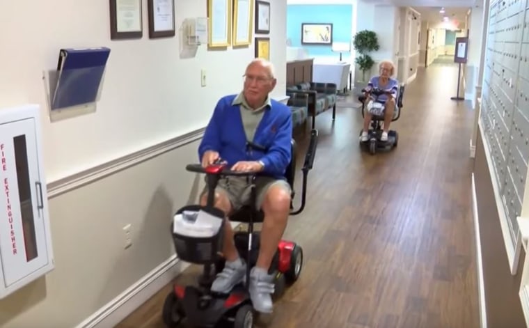 The couple spends hours together every day but still have their own space by living in separate units at their assisted living facility. 