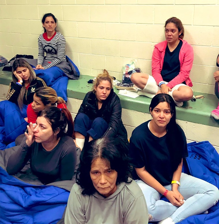 Image: Detained women at Clint Border patrol Station