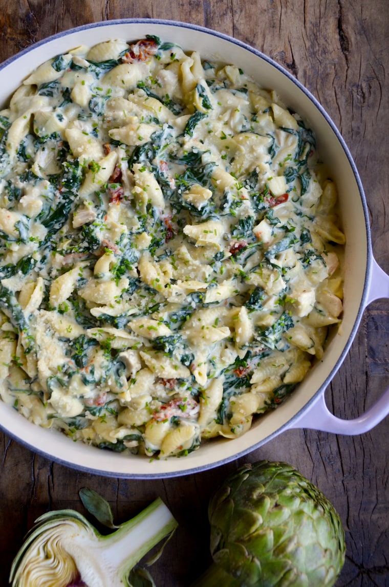 Spinach Artichoke Dip Pasta With Chicken