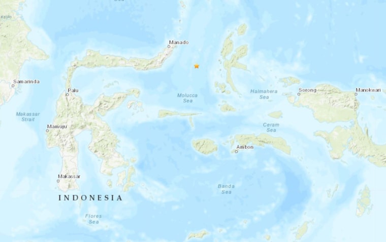 Image: A tsunami warning was issued after a strong earthquake struck in the Molucca Sea near Indonesia.