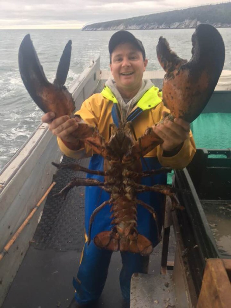 Nathan Crawford with his 17-pound lobster.