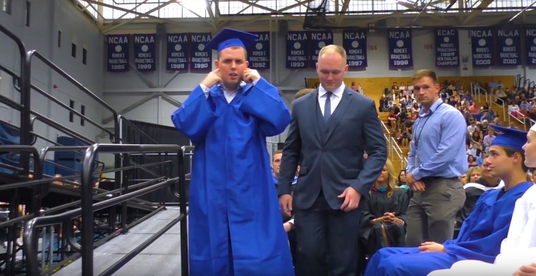 Jack Higgins hates loud noise. So when his family asked Carmel High School to allow him to walk at graduation, they worried the loud auditorium would cause problems. 