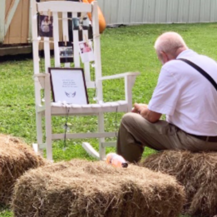 Billy Gray was able to enjoy dinner at his granddaughter's wedding sitting next to a memorial dedicated to his late wife. 