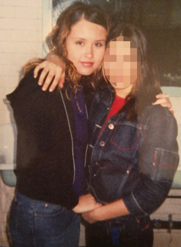 Image: Jennifer Araoz, left, and a friend during her freshman year of high school in 2001.