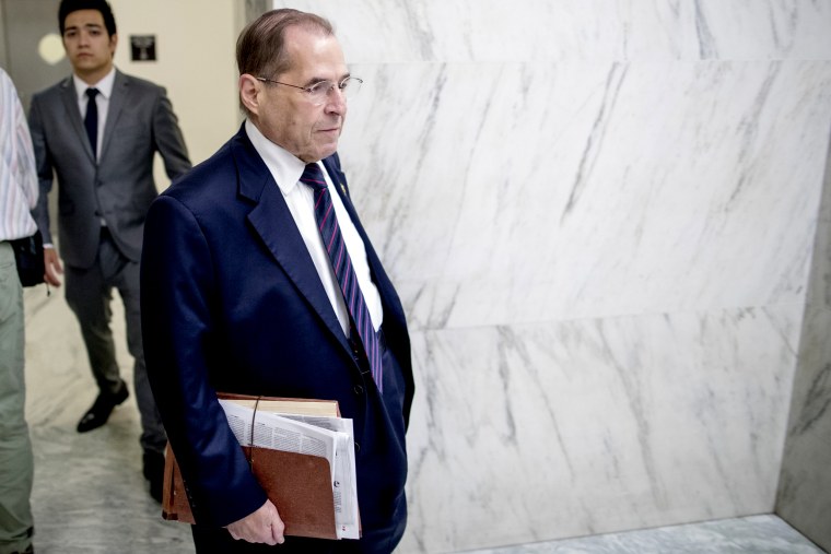 Image: Judiciary Committee Chairman Jerrold Nadler arrives for a closed-door interview with former White House communications director Hope Hicks on June 19, 2019.