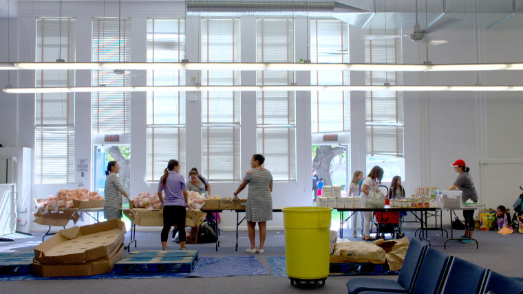 A Feeding San Diego truck arrives every two weeks with free groceries at Dewey Elementary School in San Diego.