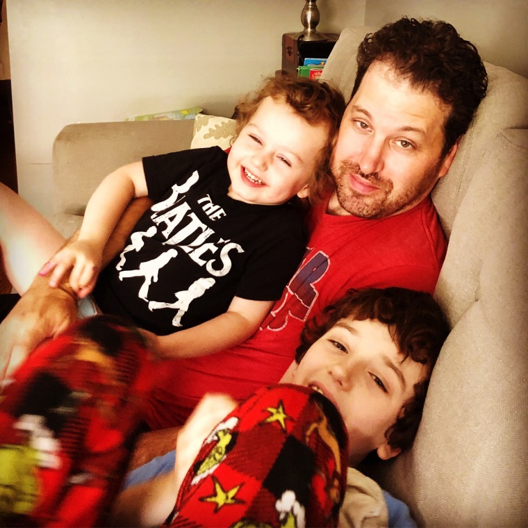 Blogger Mike Julianelle with his sons who are 3 and 8 