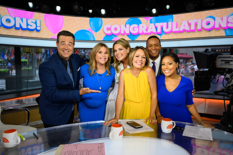Dylan Dreyer celebrates her pregnancy announcement with TODAY anchors.