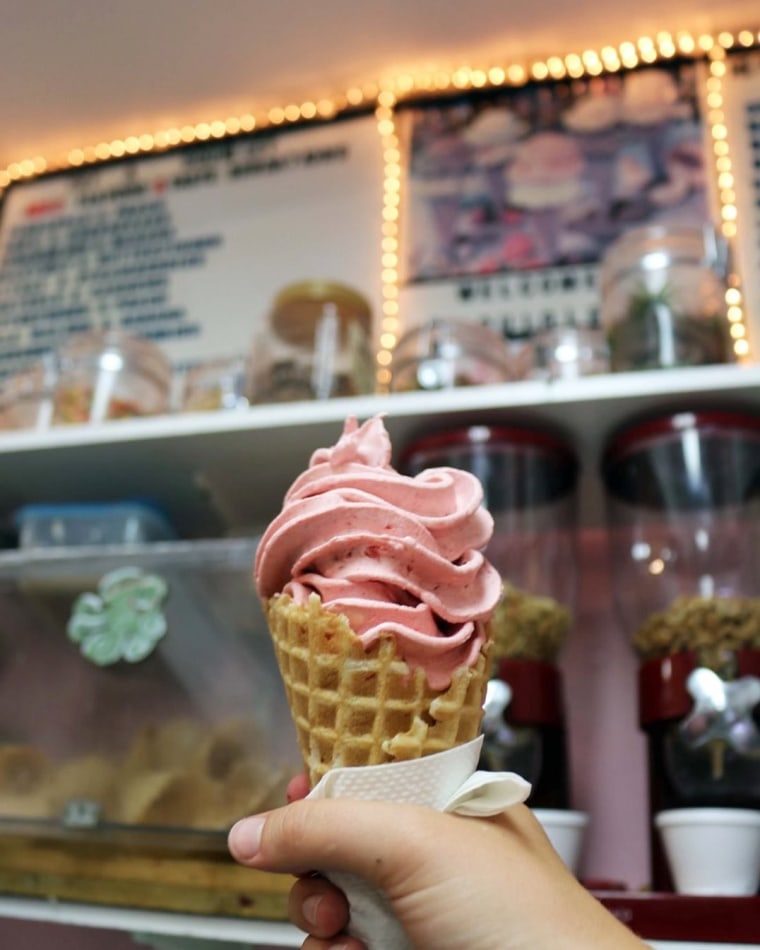 soft serve cone at Squigley's in Carolina Beach