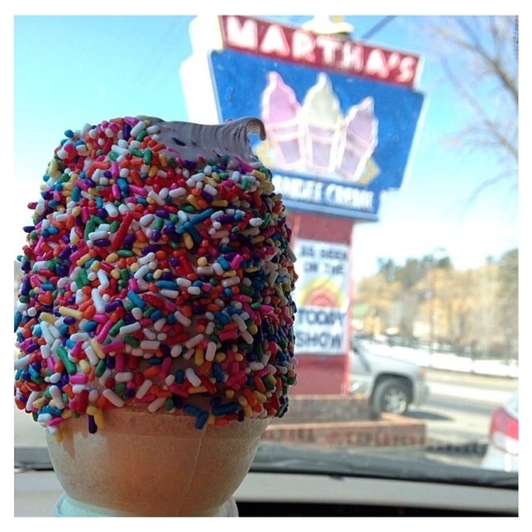 Sprinkles cone at Martha's Dandee Cream in Queensbury