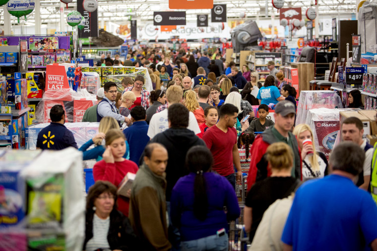 Image: Customers shop at a Walmart on Black Friday in Arkansas on Nov. 26, 2015.