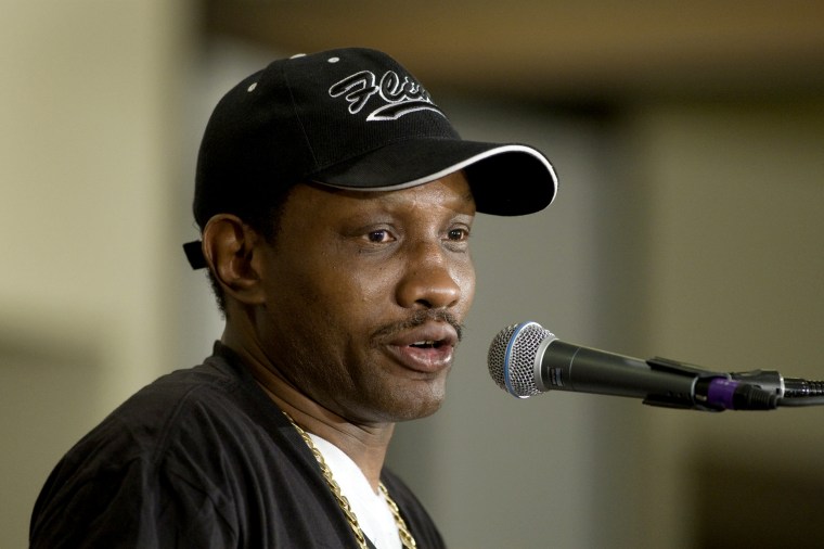 Image: Pernell Whitaker speaks during a press conference at the Mandalay Bay Events Center in Las Vegas on July 21, 2011.