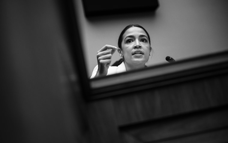 Image: Rep. Alexandria Ocasio-Cortez, D-NY, speaks at House Oversight and Reform Committee vote on June 12, 2019.