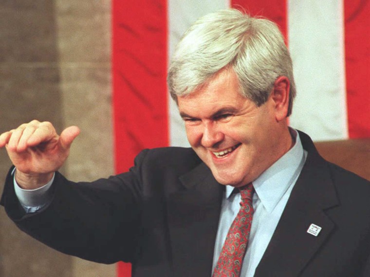 Image: Newly elected Republican Speaker of the House Newt