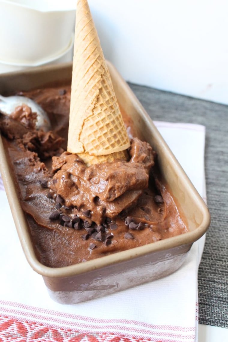 No Churn Salted Chocolate Chip Banana Ice Cream