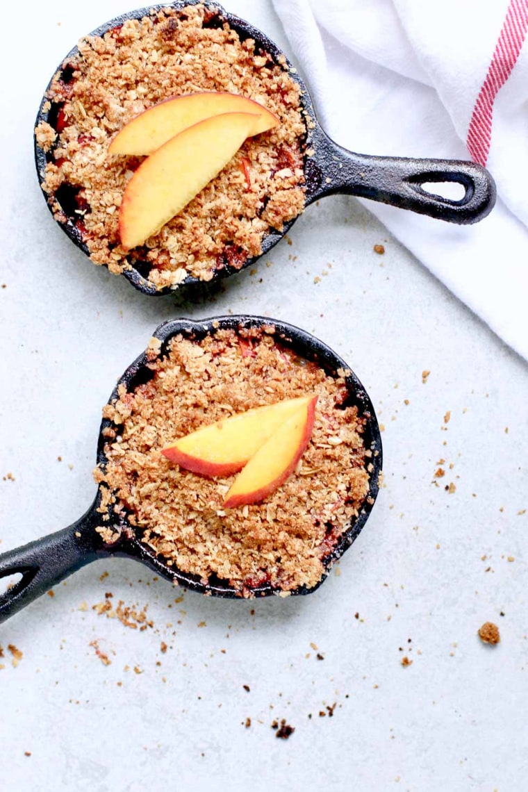 Skillet Ginger Peach Crisp for Two