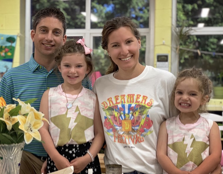 The Friedlander family in 2019: Brad, Aliza, Lila, 5, and Brooklyn, 3.