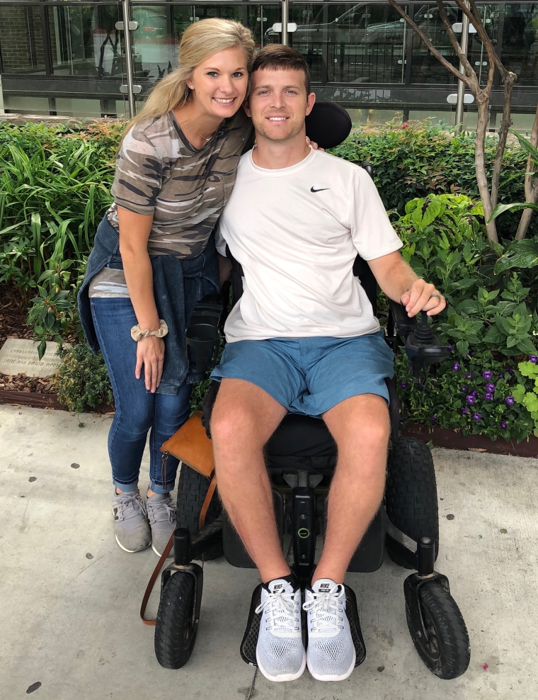 After an airline forgot to gate check Nic Cole's wheelchair, his wife, Rachel shared their story to help raise awareness that wheelchairs are not just like luggage. 