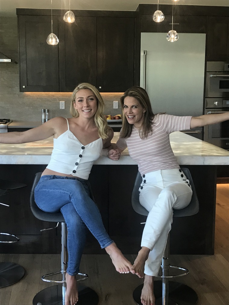 The kitchen island is one of the skier's favorite items in the house.